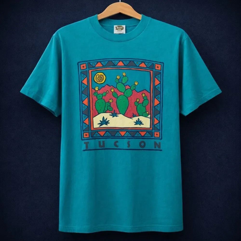 Vintage Tucson Cactus Nature Tennessee River Gold Graphic Shirt Tee T-Shirt XL